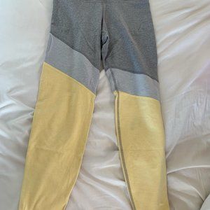 OLD NAVY Gray and Yellow Cotton Leggings Colorbloc